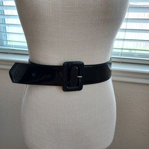 EXTRA-LARGE THREE-INCH PATTEN LEATHER BELT W/SQUARE BUCKLE